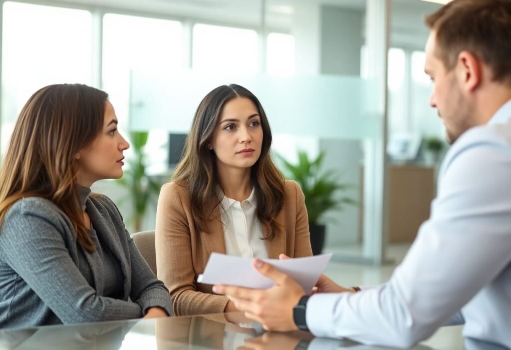 A professional consultation about custody arrangements in family law.