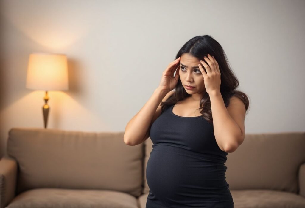Pregnant woman contemplating divorce