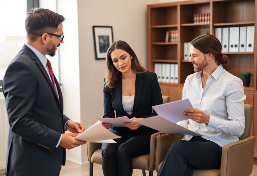 Couple Discussing Divorce in Lawyer's Office